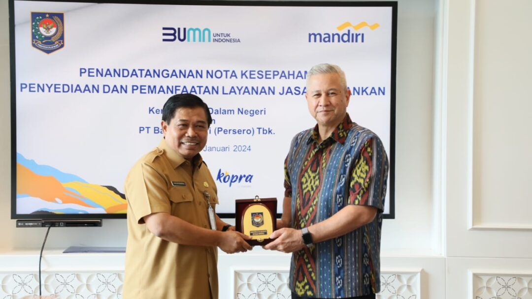 Dukung Pelayanan Jaringan Internet Pulau Terluar, Sekjen Kemendagri Jalin Kerja Sama dengan Bank Mandiri