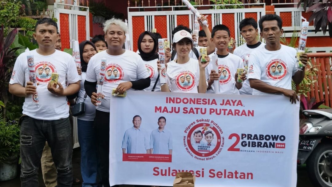 Sosialisasi Pilpres Sekali Putaran di Sulsel, Warga Teriak Prabowo Presiden 2024
