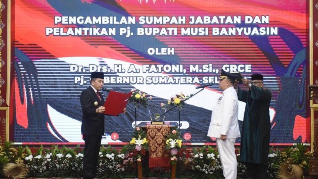 Pj Gubernur Agus Fatoni Resmi Melantik Pj Bupati Musi Banyuasin Sandi Fahlepi