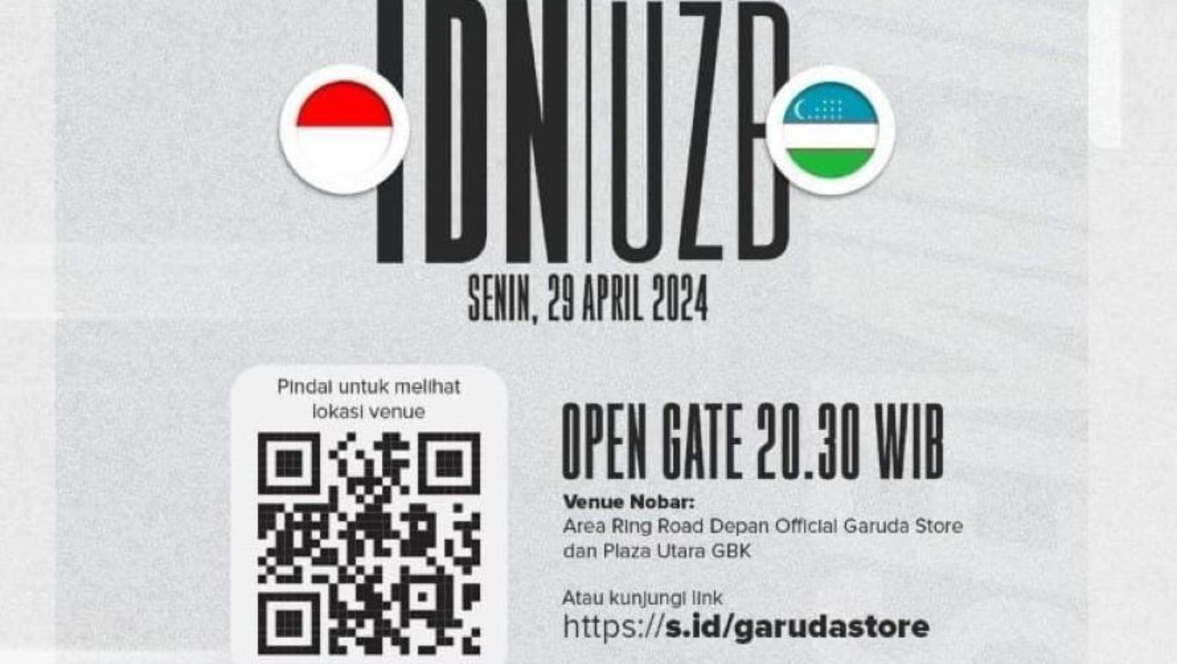 PSSI Gelar Nobar Timnas Indonesia U-23 Vs Uzbekistan U-23 Di Ring Road SUGBK, Open Gate 20.30 WIB