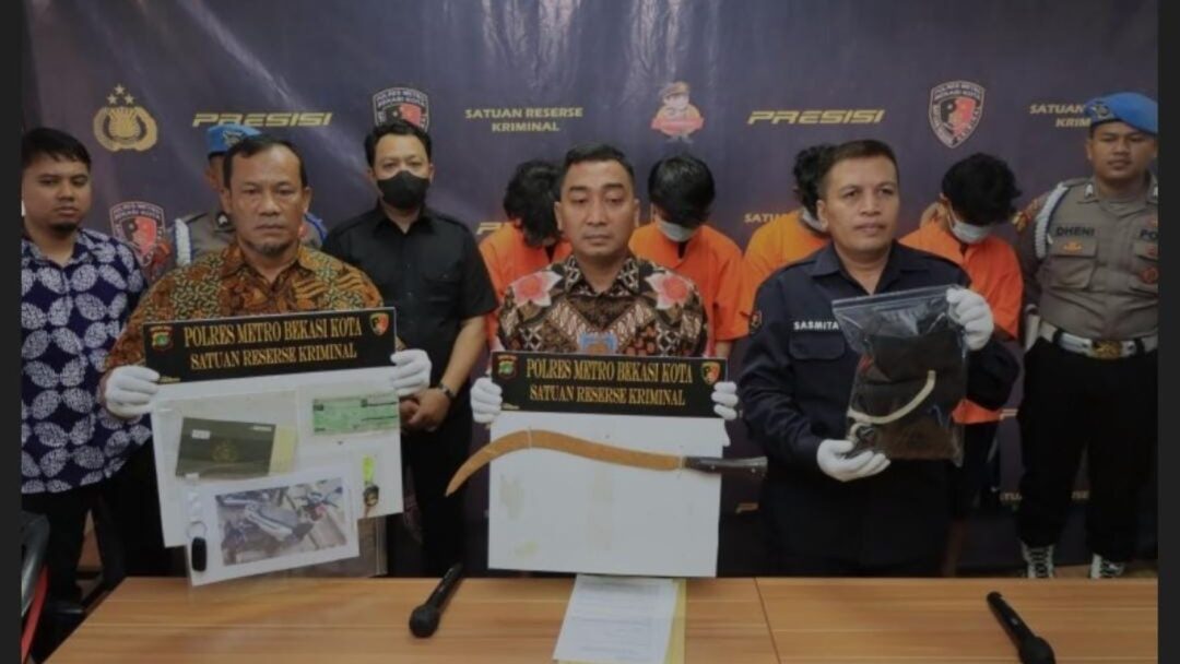Polres Metro Bekasi Kota Ungkap Kasus Pencurian Dengan Kekerasan, 4 Pelaku Ditangkap