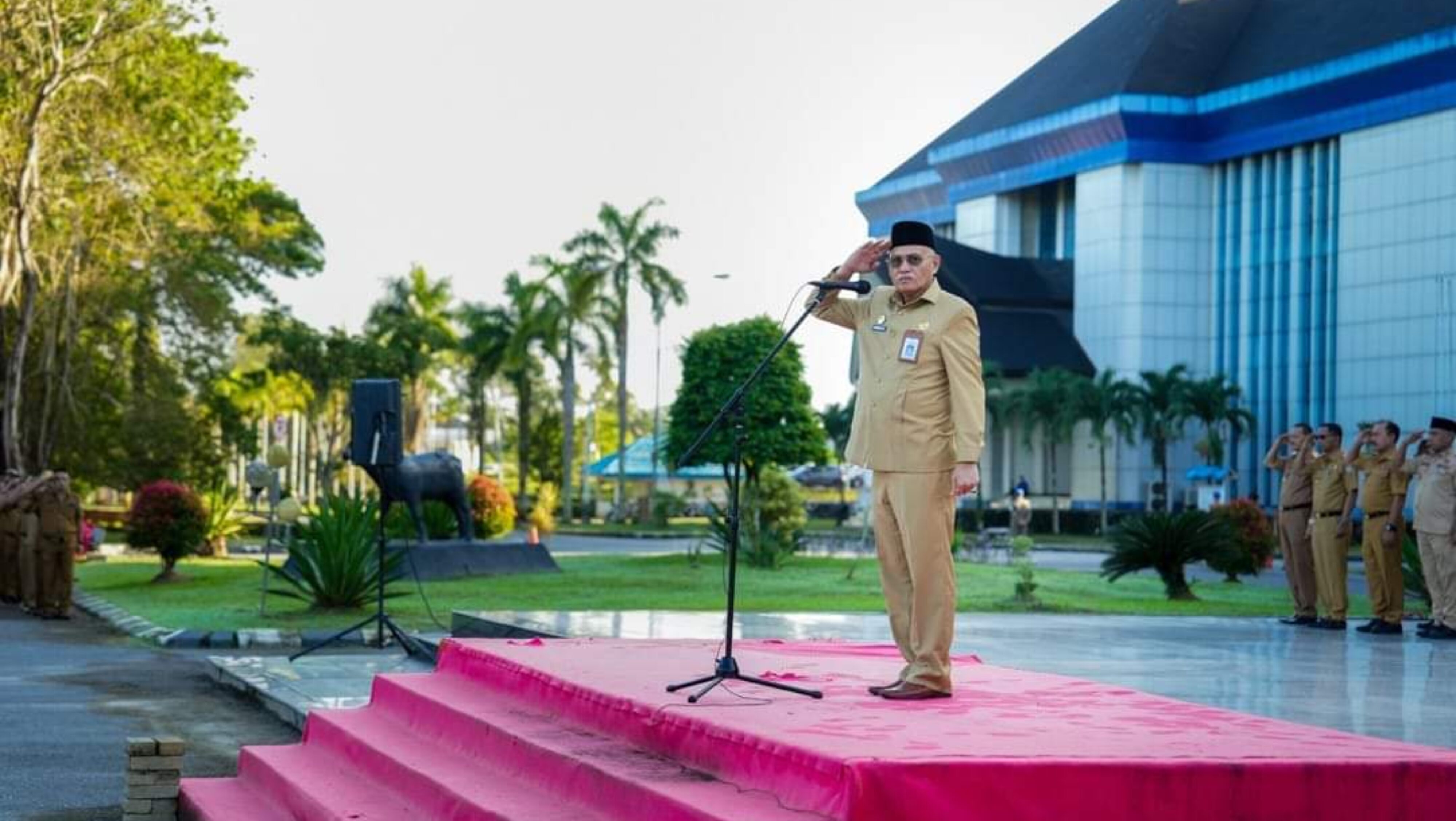 Sekda Sultra Pimpin Apel Gabungan Lingkup Pemprov. Sultra