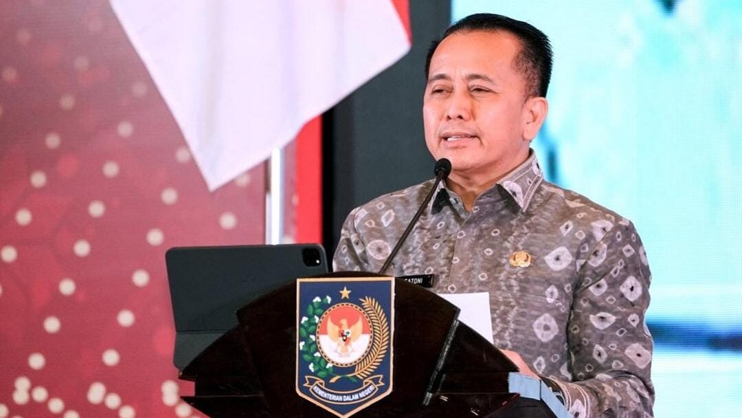 PJ Gubernur Sumatera Utara Agus Fatoni Mendampingi Mendagri Membuka Rakornas BPSDM