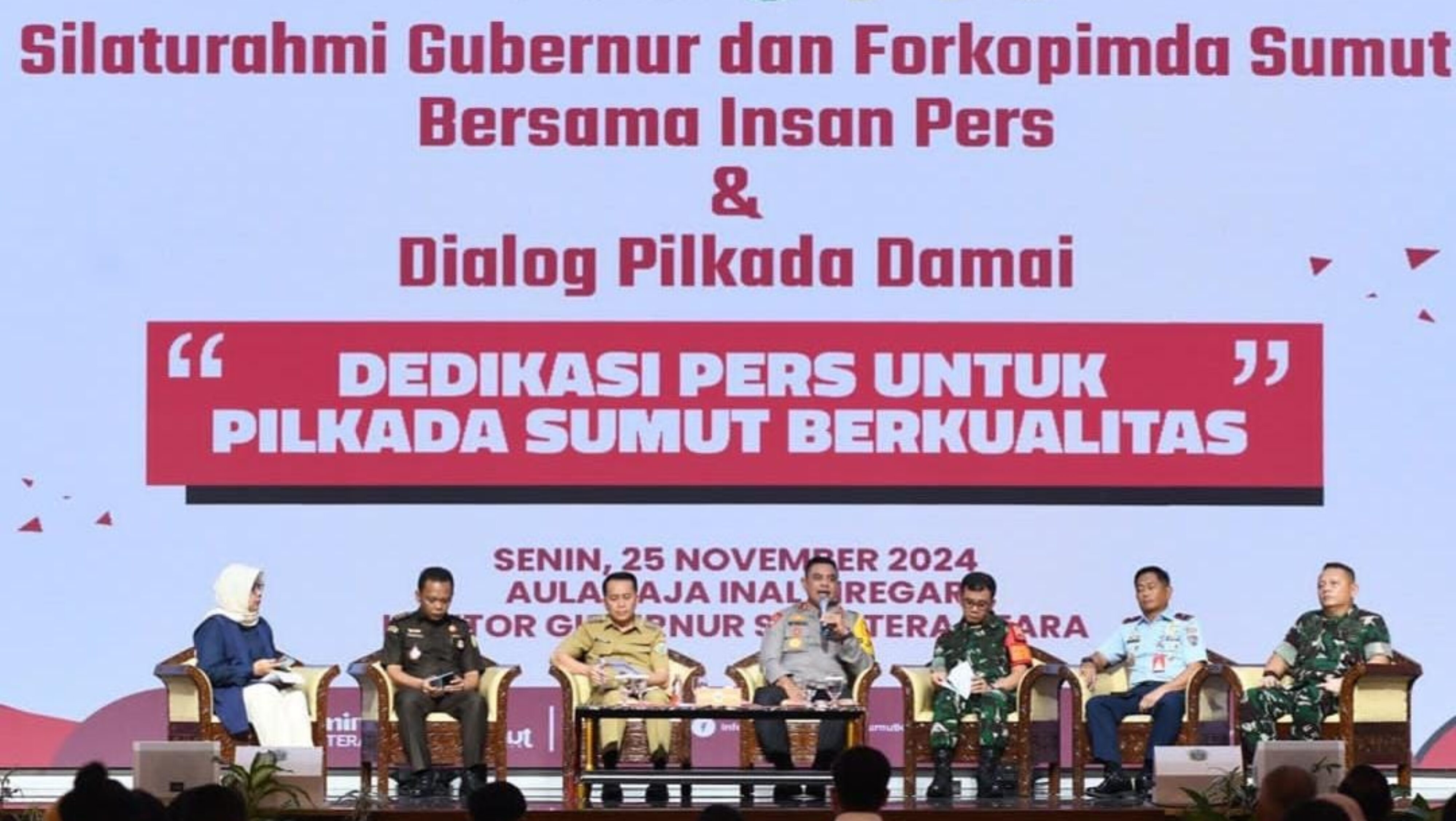 Pj Gubernur Agus Fatoni Bersama Forkopimda Dan Insan Pers Sumut Deklarasi Pilkada Damai