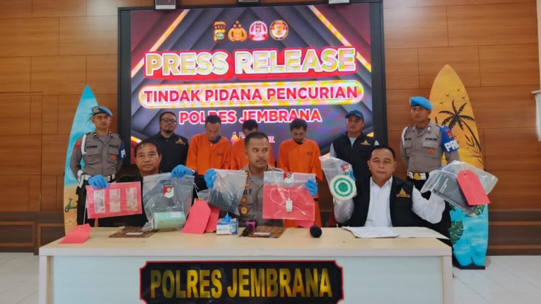 Polres Jembrana Amankan Tiga Pelaku Pencurian dengan Modus Berbeda