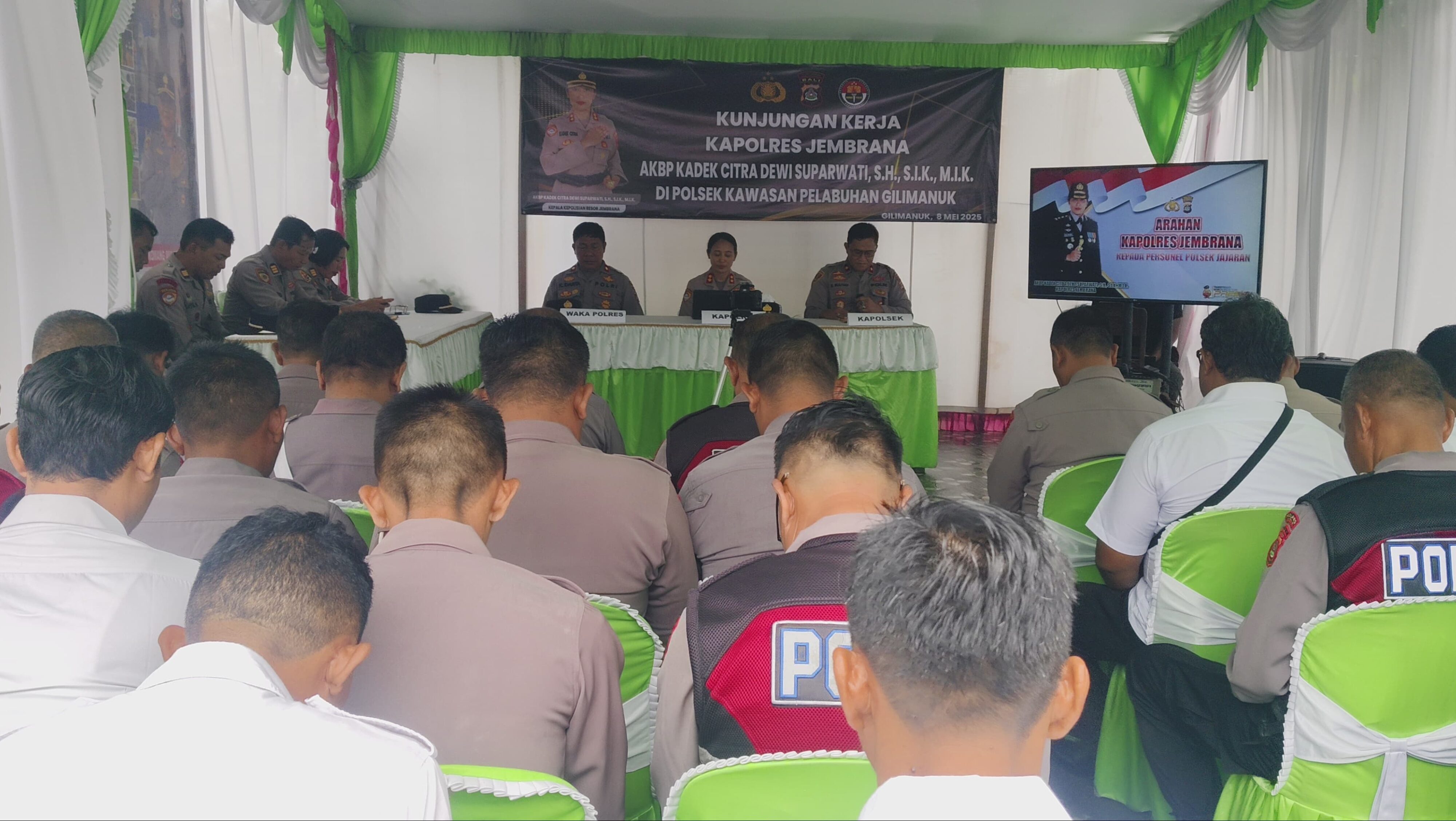 Kapolres Jembrana Kunjungi Polsek Kawasan Pelabuhan Gilimanuk Tekankan Profesionalisme, Sinergitas, dan Optimalisasi Pelayanan Publik