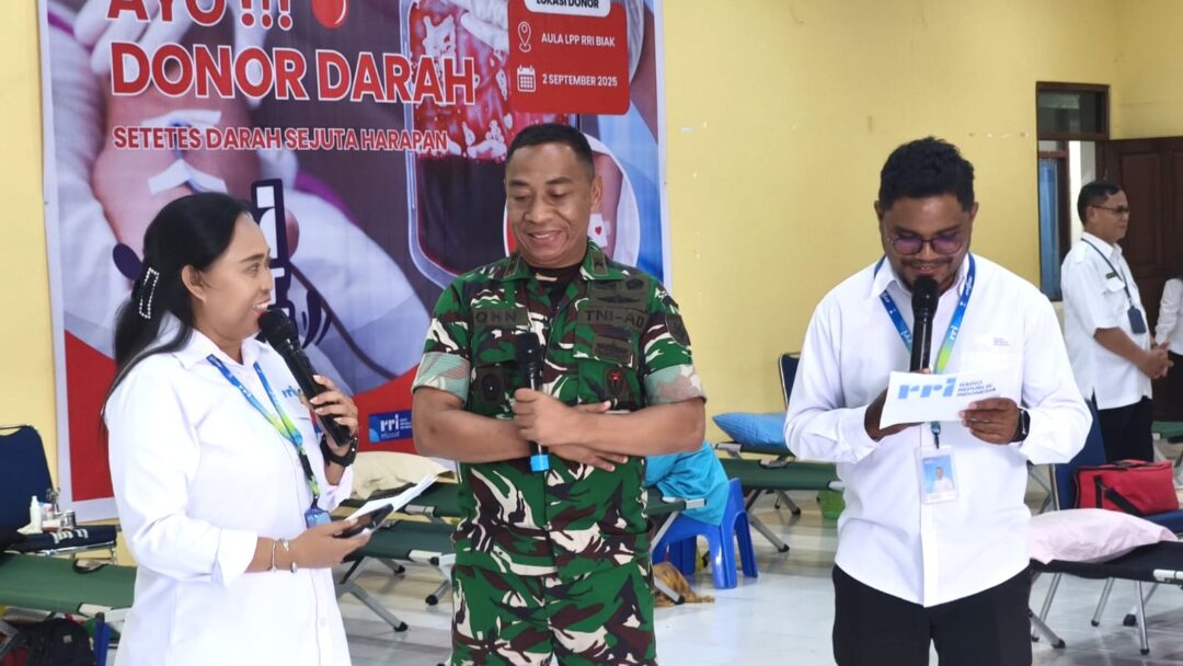 HUT Ke-80 RRI, Kodim 1708/BN Wujudkan Kepedulian Melalui Donor Darah dan Penanaman Pohon