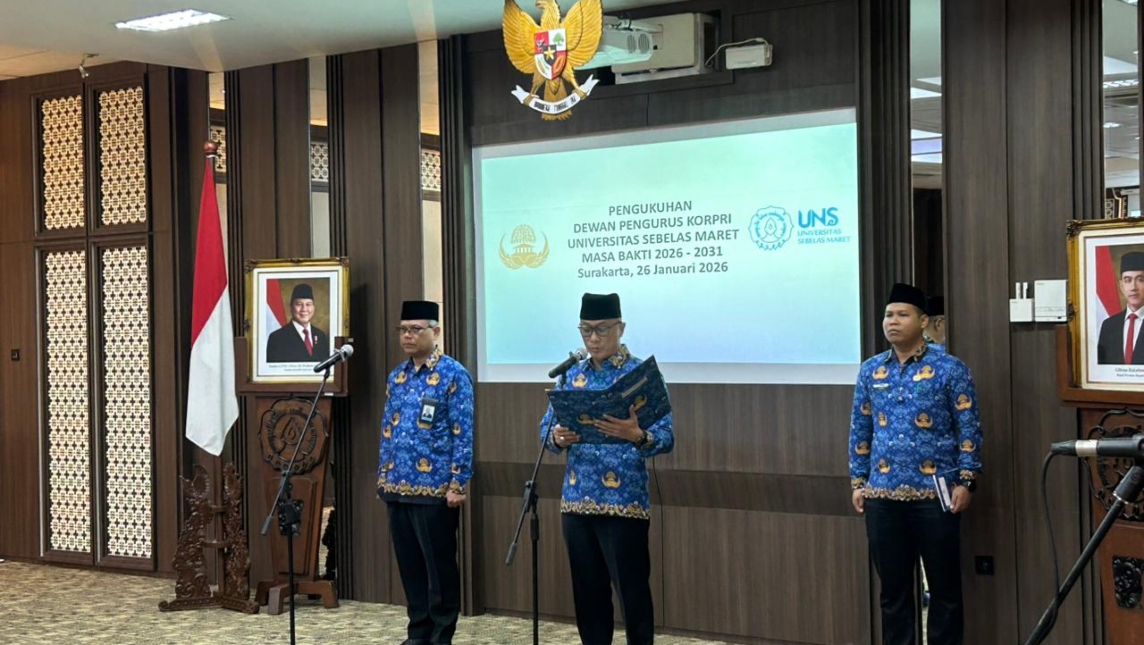 Prof. Zudan Kukuhkan KORPRI UNS: Awal Konsolidasi Korpri Kampus dan Penguatan Identitas Korps