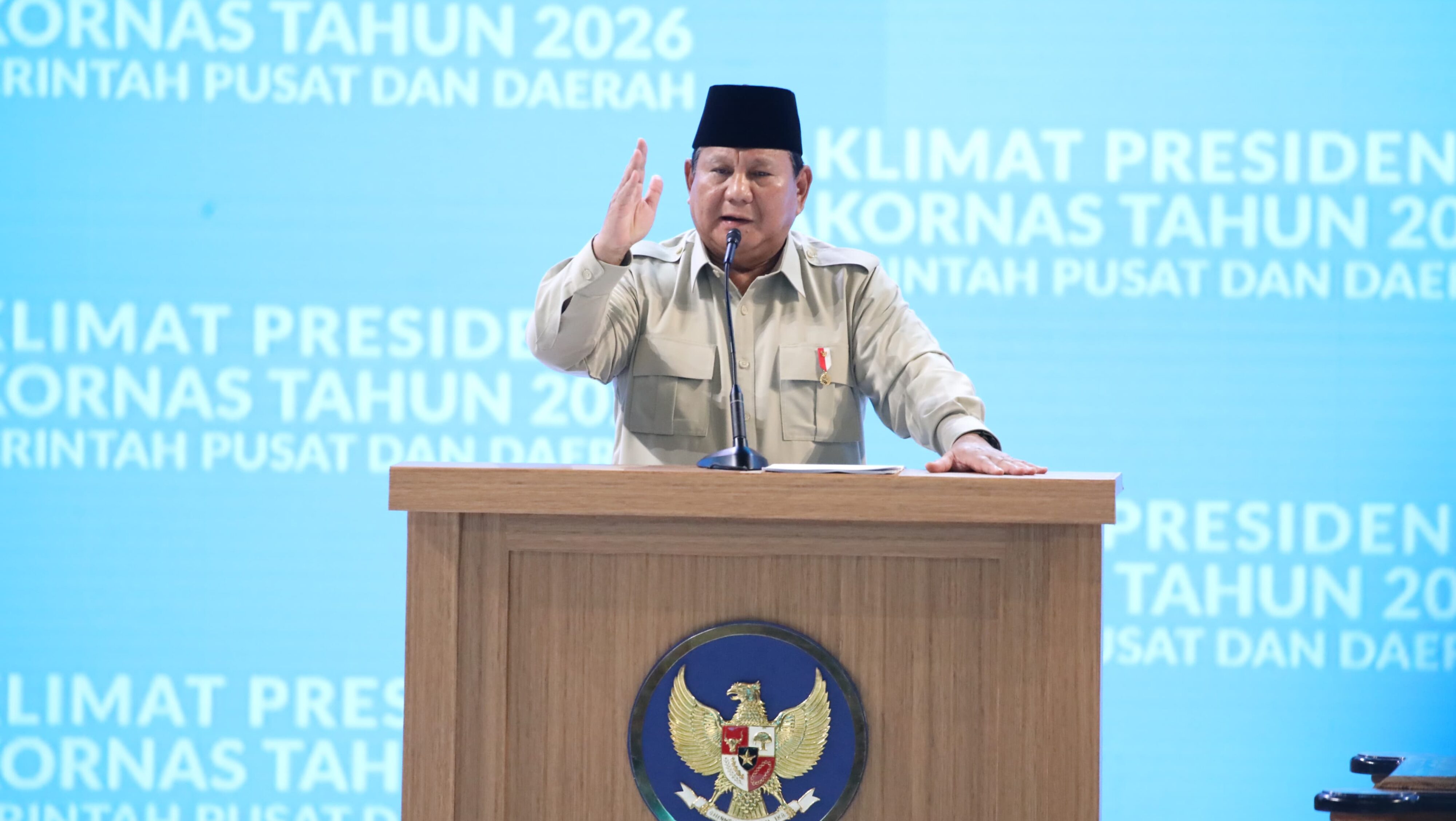 Pertemukan Seluruh Unsur Pemerintahan, Presiden Prabowo Apresiasi Rakornas Pusat–Daerah 2026