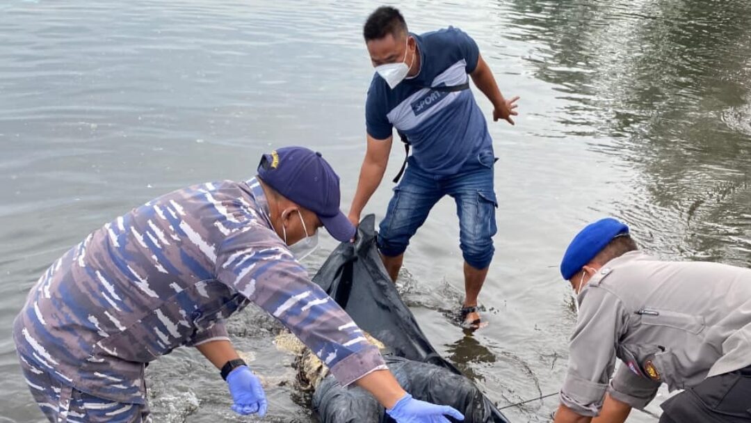 Detik-detik Jenazah Muncul ke Permukaan Saat Crane Angkat Bangkai KMP Tunu di Selat Bali