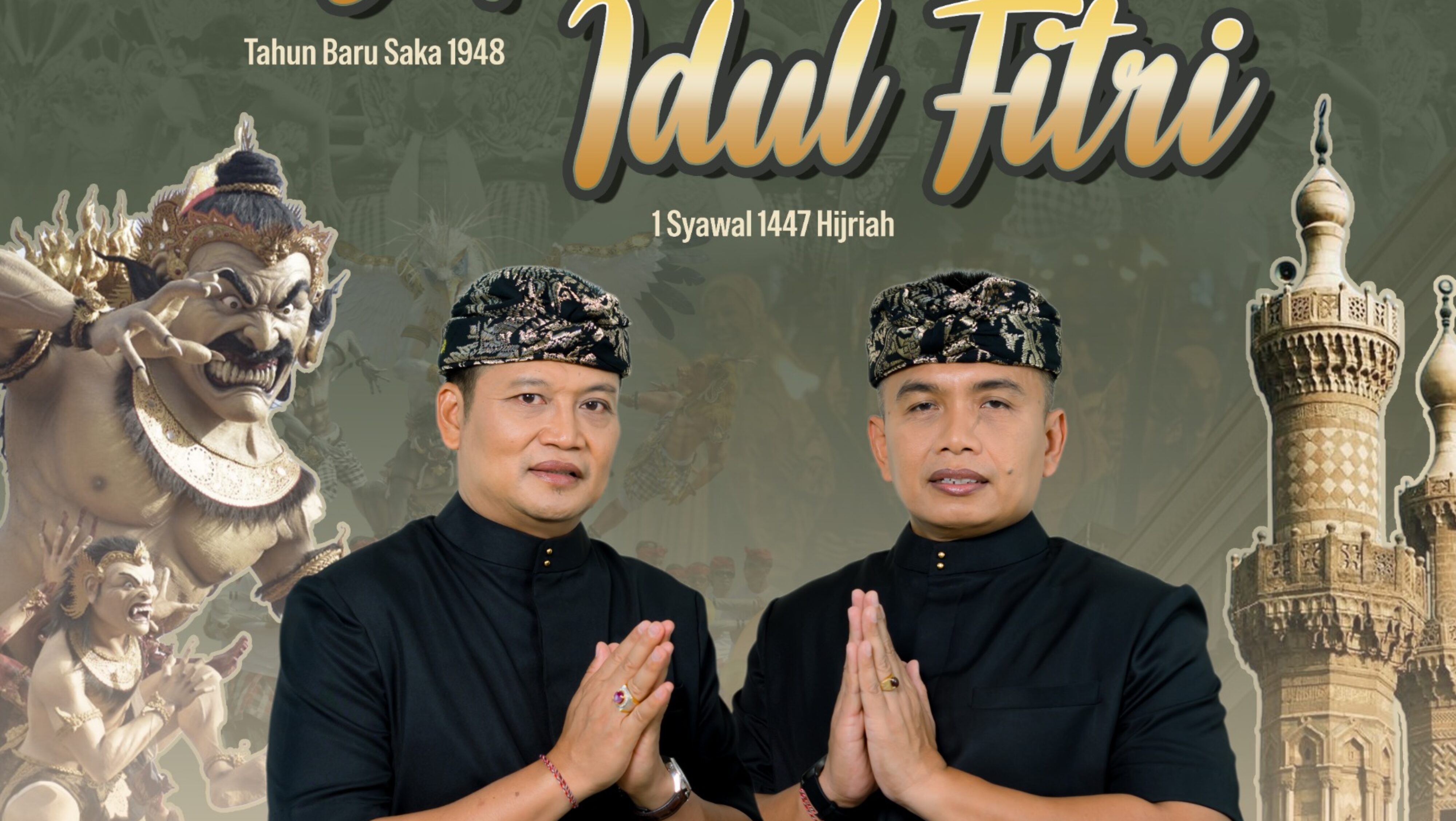 Pemkab Jembrana Mengucapkan Selamat Hari Raya Nyepi Tahun Saka 1948 Dan Hari Raya Idul Fitri 1 Syawal 1447 Hijriah