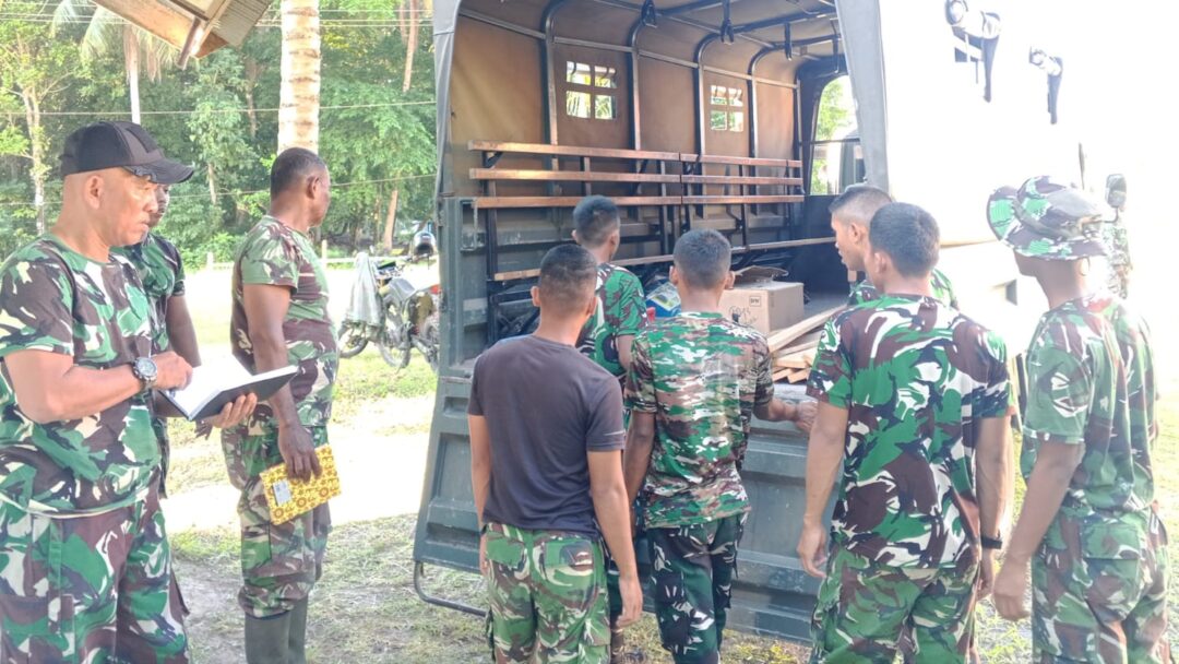 Satgas TMMD 128 Kodim 1708/BN Siapkan Material Pembangunan Rumah di Sansundi