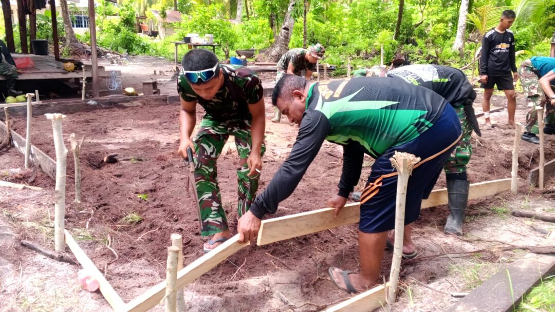 Awali Pembangunan Rumah Warga, Satgas TMMD Ke-128 Pasang Boplang