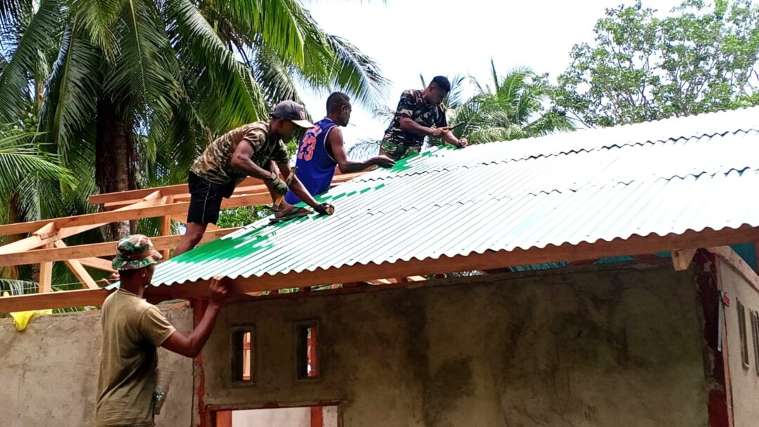 Progres Pesat, Pembangunan Rumah Warga Program TMMD Ke-128 Masuk Tahap Pemasangan Atap