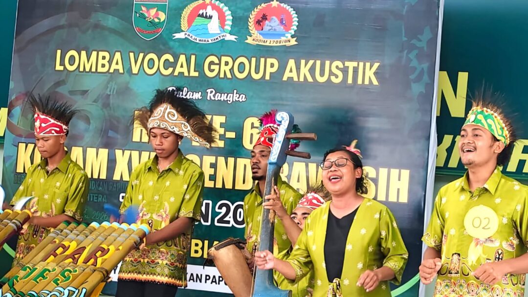Kodim 1708/BN Pererat Silaturahmi Lewat Lomba Vocal Group Antar Gereja di Biak