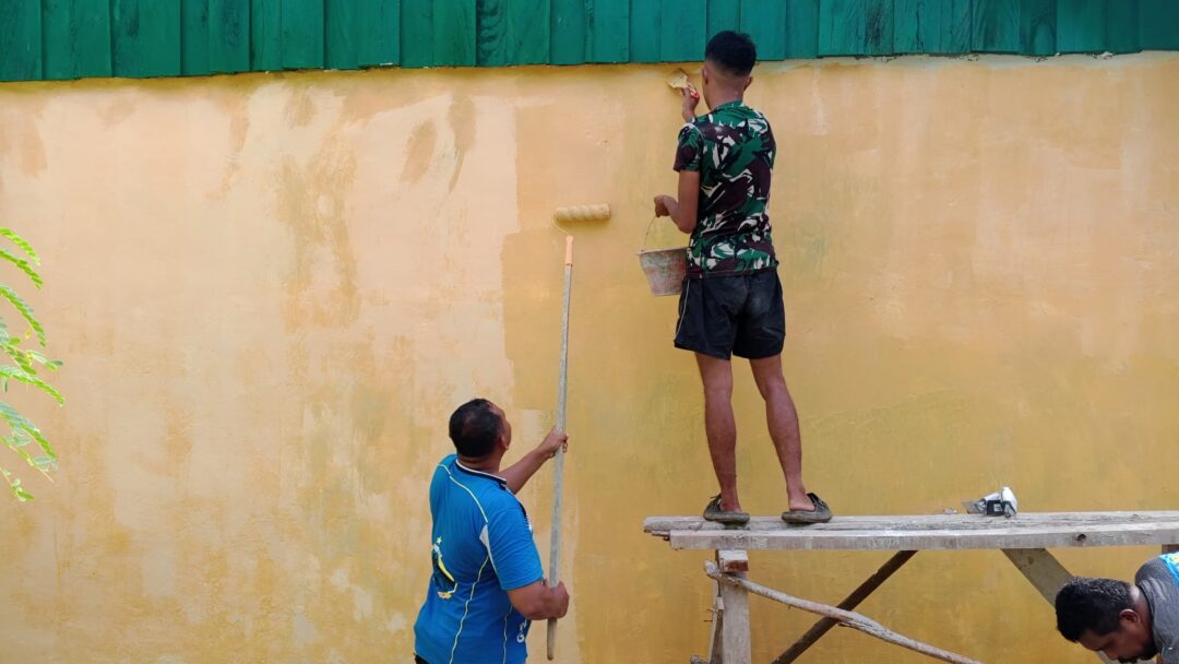 Pembangunan Rumah TMMD Ke-128 Kodim 1708/BN Memasuki Tahap Pengecatan