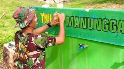 Satgas TMMD Ke-128 Kodim 1708/BN Percantik Fasilitas Sumur Bor di Kampung Sansundi