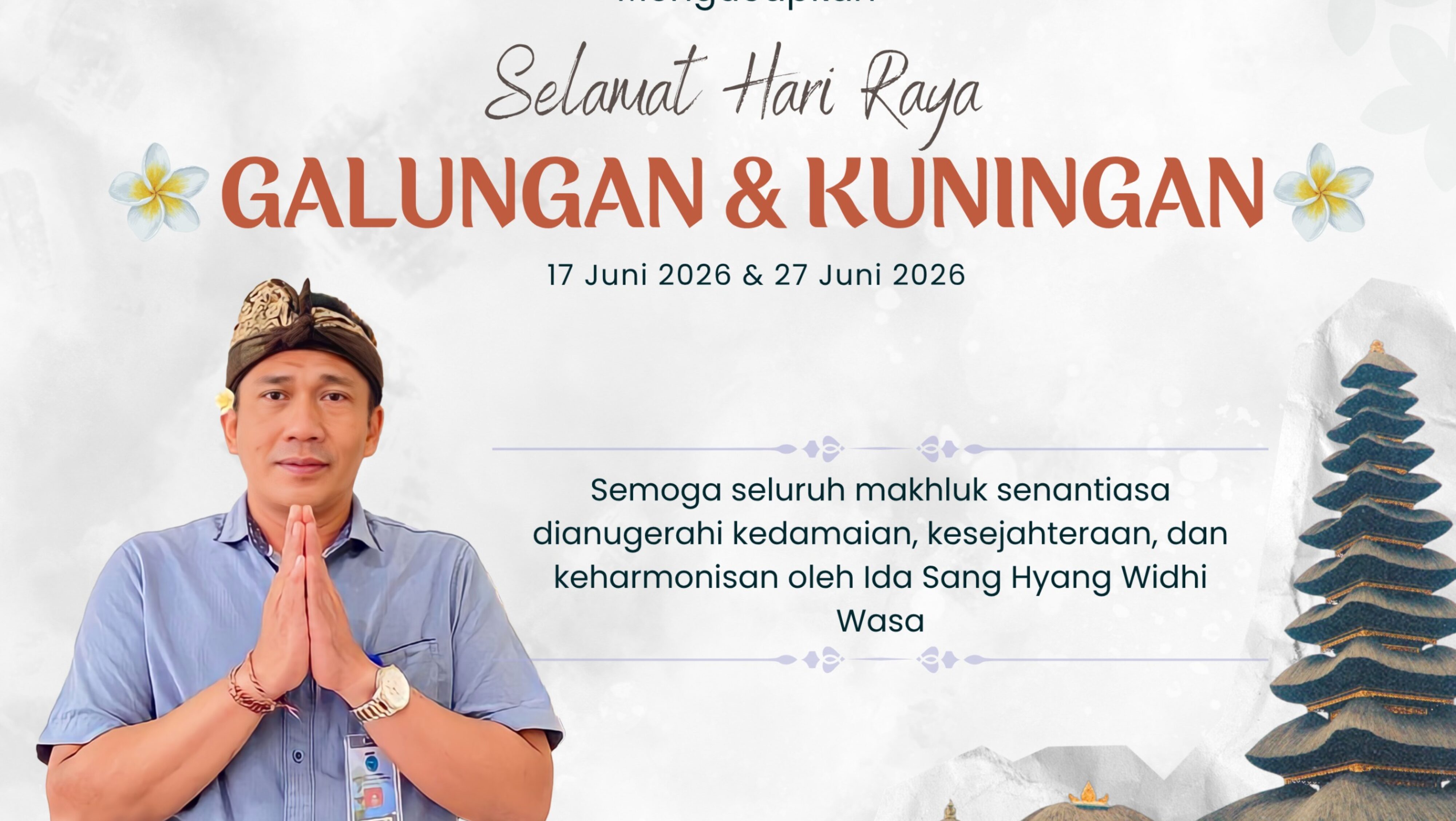 Perumda Air Minum Amertha Jati Kabupaten Jembrana Mengucapkan Selamat Hari Raya Galungan dan Kuningan