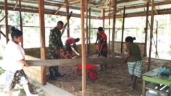 Babinsa Bantu Pembangunan Rumah Warga Kampung Napdori