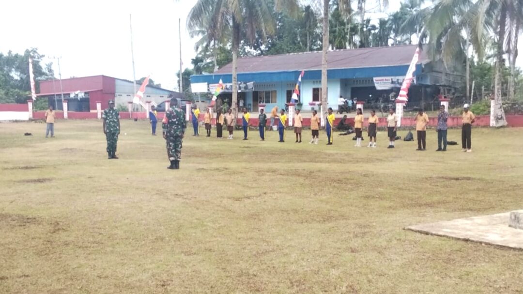 Babinsa Koramil 1708-02/Biak Utara Gelar Gladi Bersih Bersama Pelajar di Kampung Andey