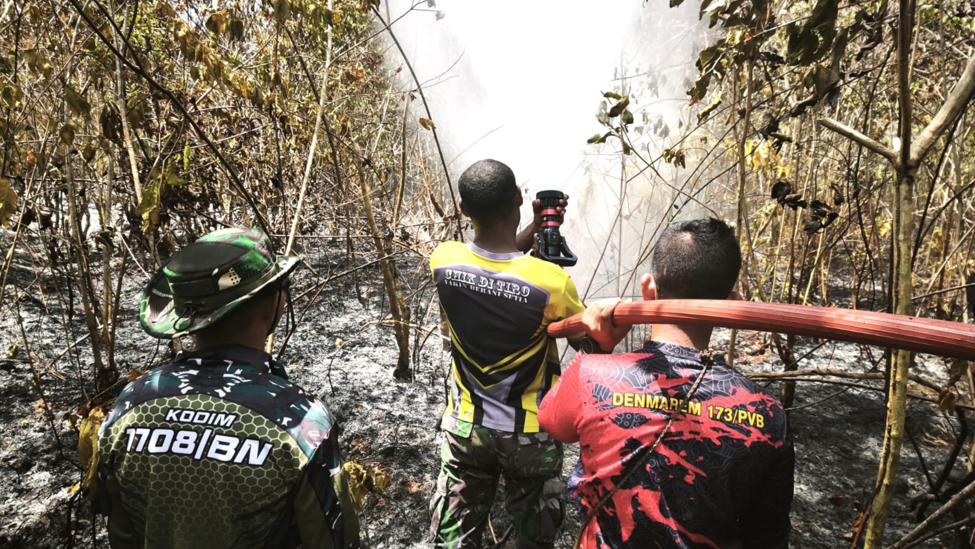 Personel Kodim 1708/BN Berhasil Padamkan Kebakaran Hutan di Tiga Lokasi
